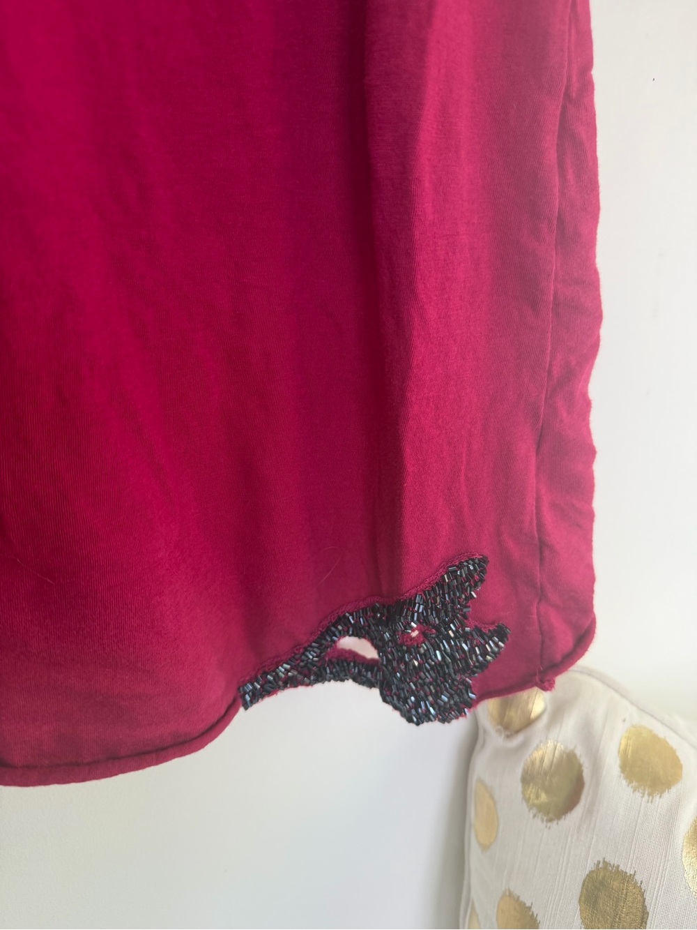 silence + noise raspberry tank with black sequin trim - Picture 3 of 4